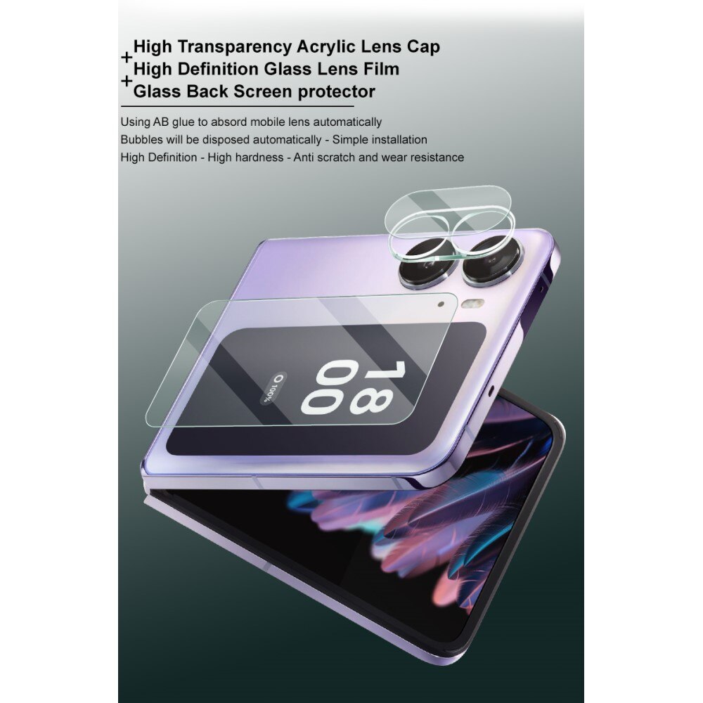Prottegischermo esterno e Prottegilente Vetro Temperato Oppo Find N2 Flip Trasparente