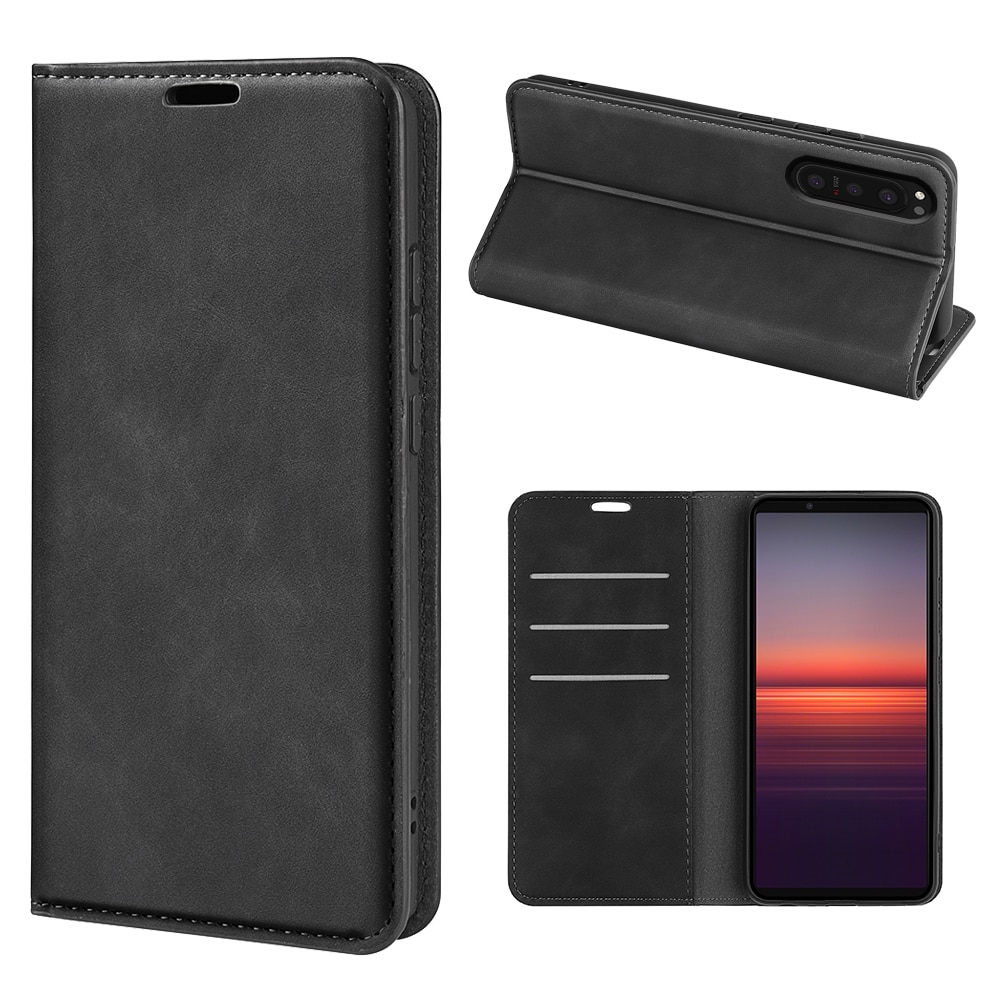Cover portafoglio sottili Sony Xperia 5 II Nero