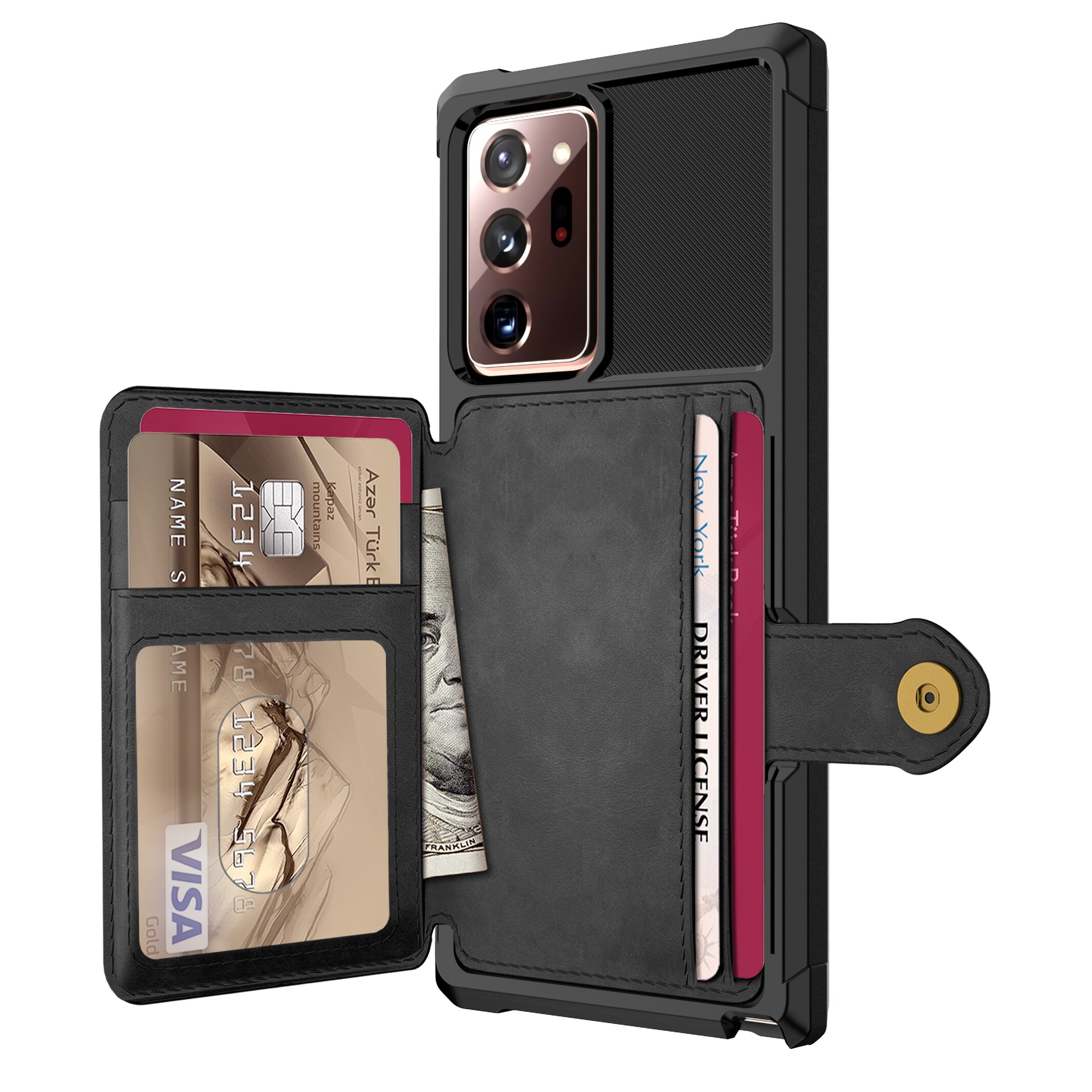 Cover con portacarte Tough Multi-slot Samsung Galaxy Note 20 Ultra Nero