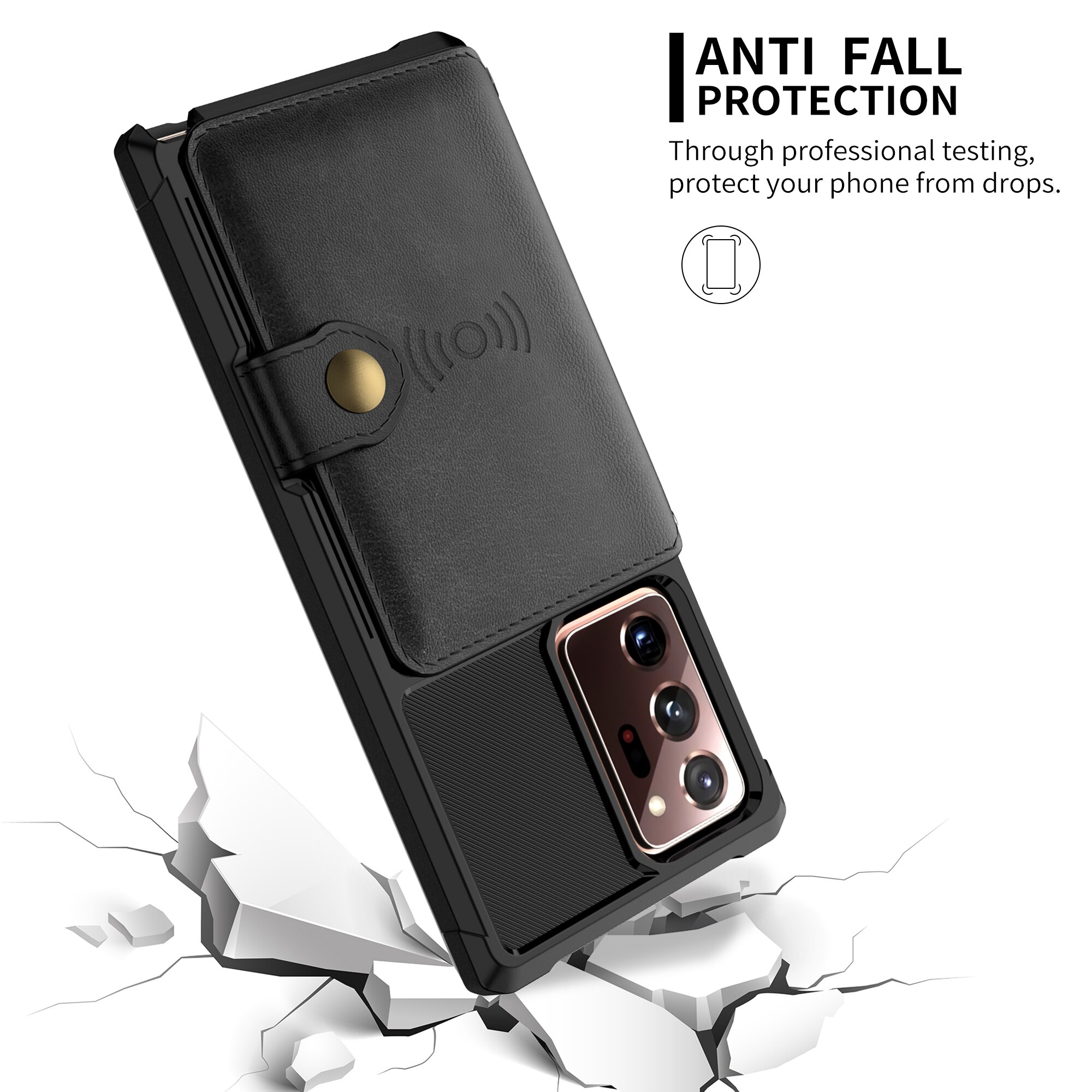 Cover con portacarte Tough Multi-slot Samsung Galaxy Note 20 Ultra Nero