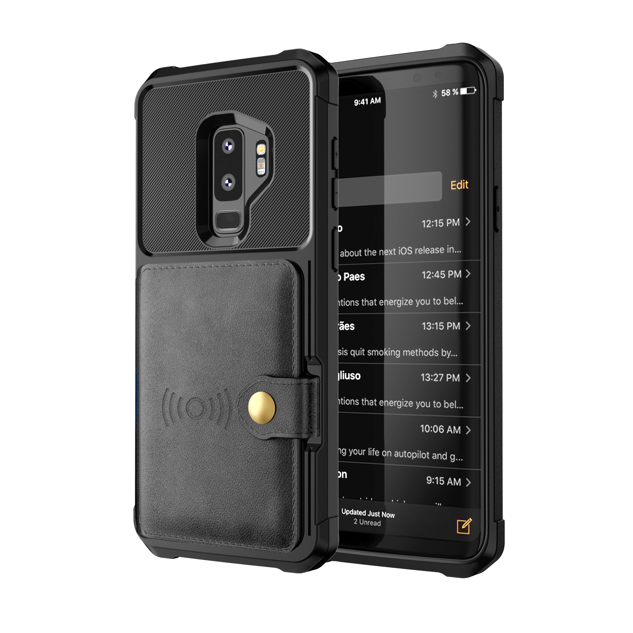 Cover con portacarte Tough Multi-slot Samsung Galaxy S9 Plus nero