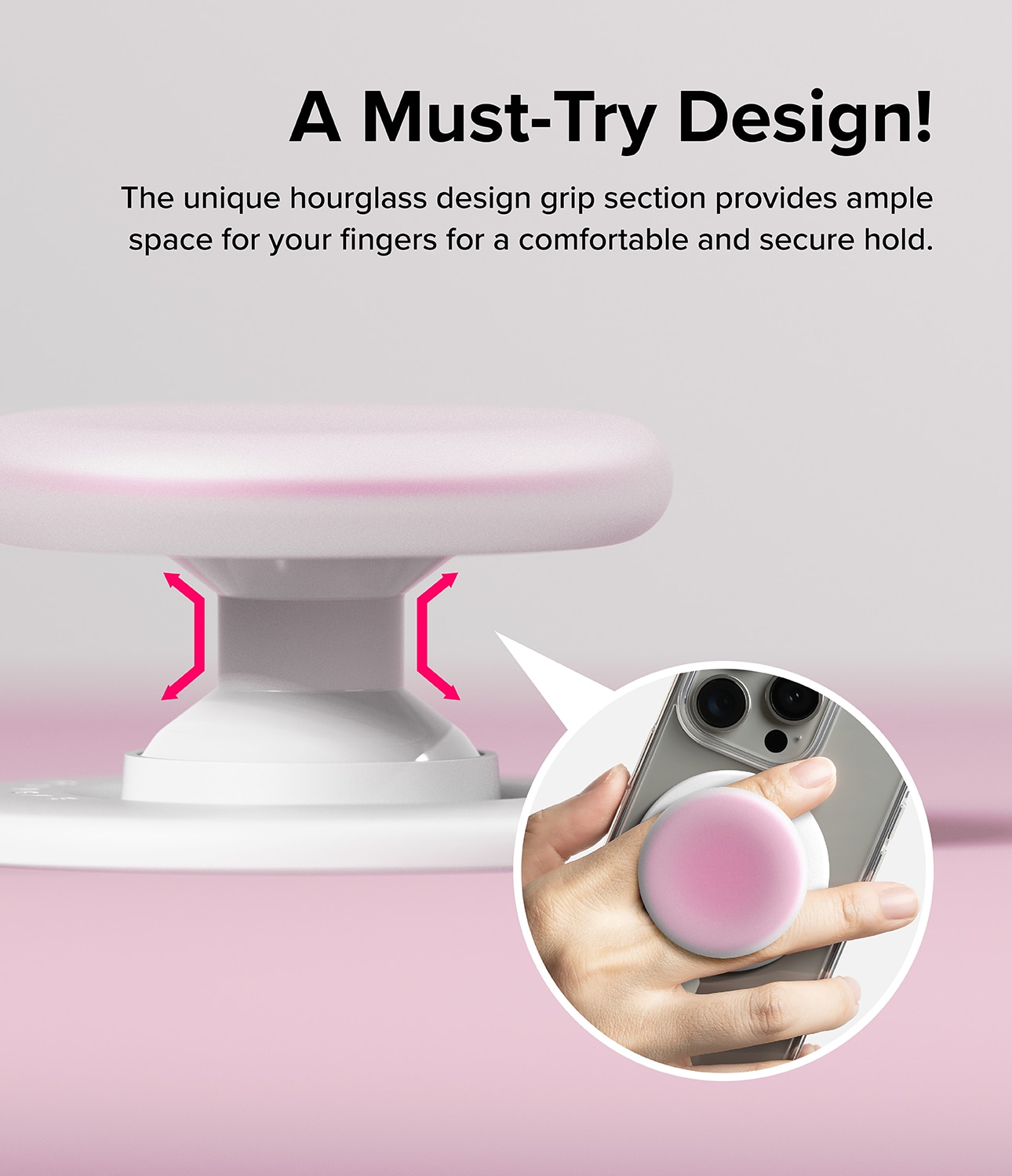 Tok Magnetic Supporto e Impugnatura per Telefoni Cellulari Ice Pink