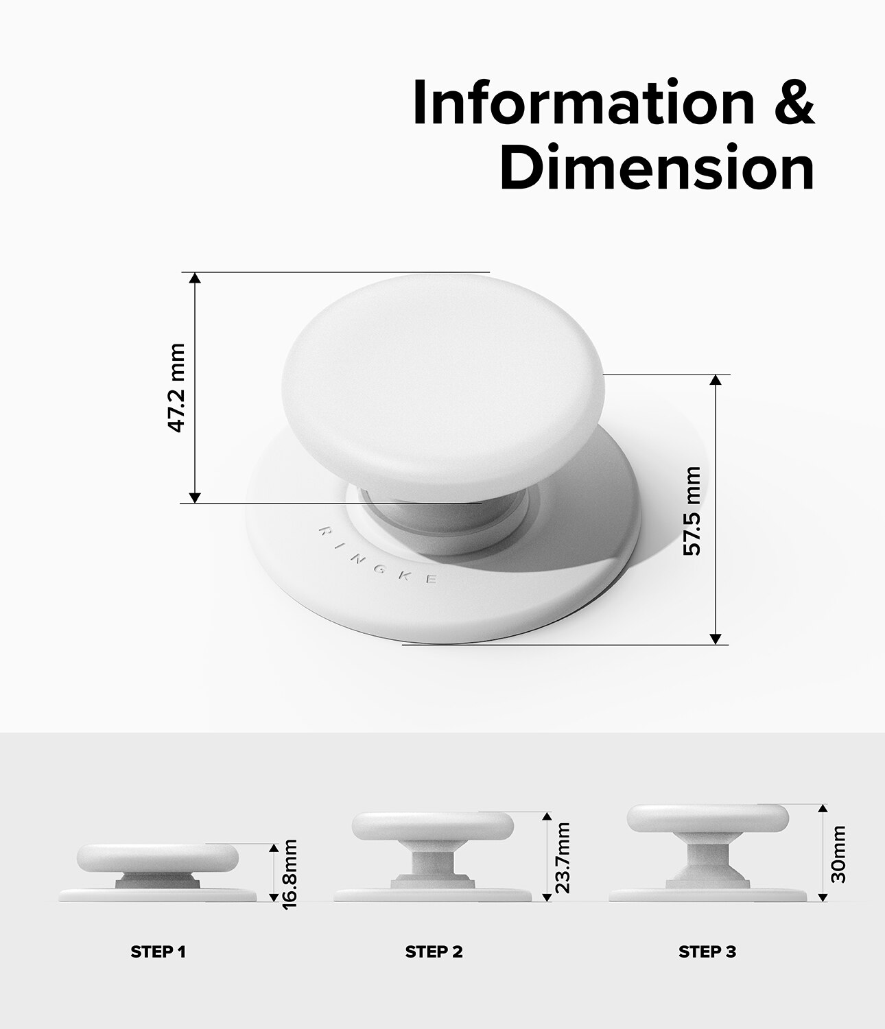 Tok Magnetic Supporto e Impugnatura per Telefoni Cellulari Ice White