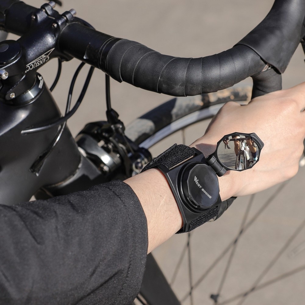 Specchietto girevole per bracciale da bicicletta, nero