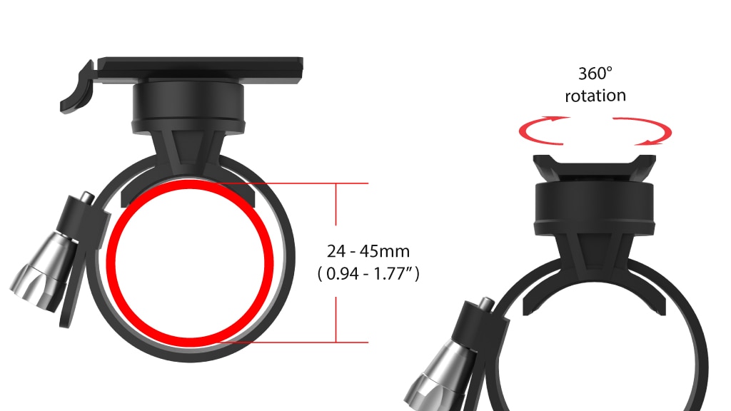 X22K Smartphone Universal Bar/Bike Mount nero