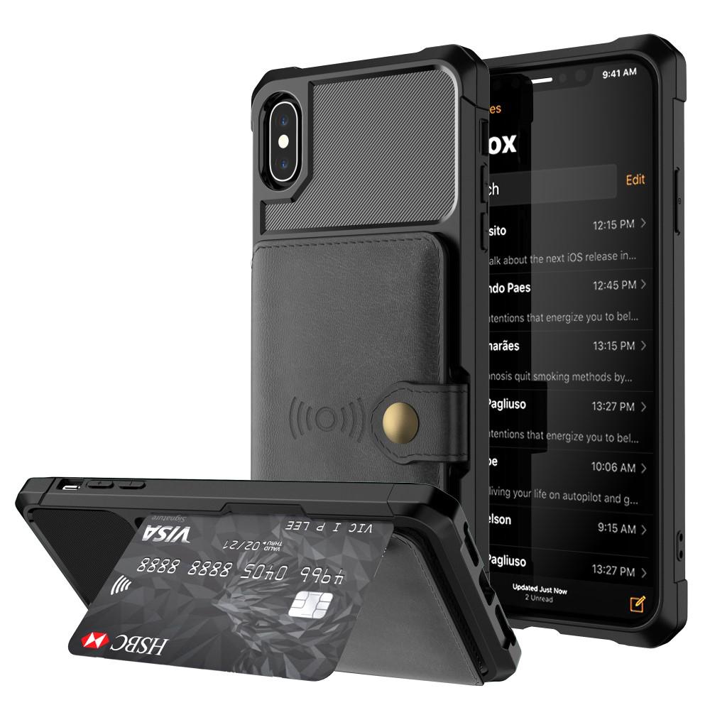 Cover con portacarte Tough Multi-slot iPhone X/XS Nero