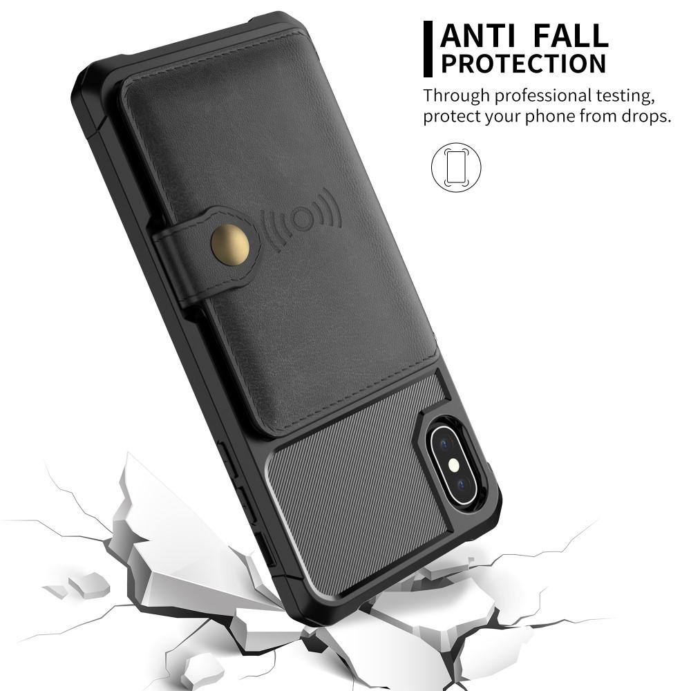 Cover con portacarte Tough Multi-slot iPhone X/XS Nero