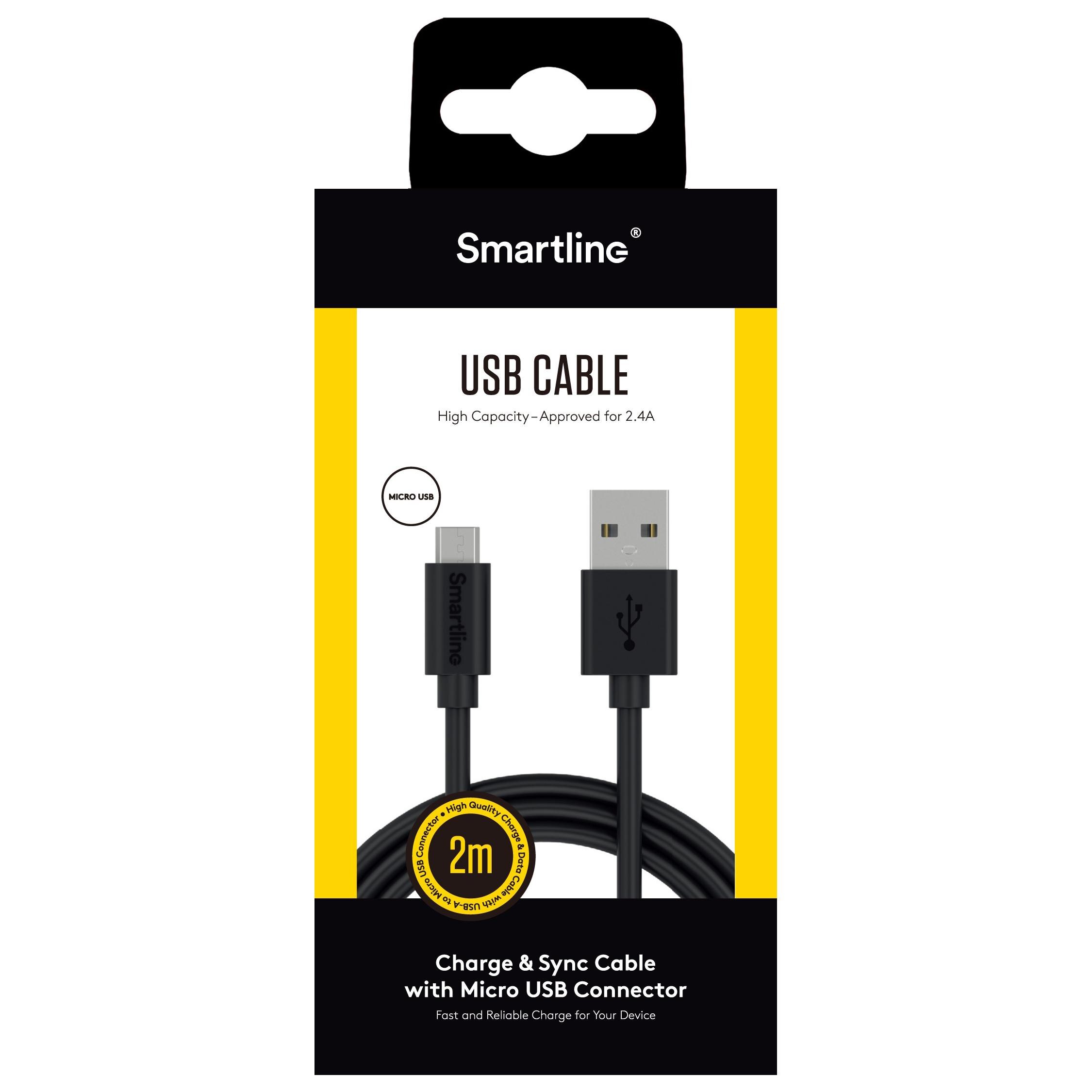 Cavo da USB-A a MicroUSB 2 metri Nero