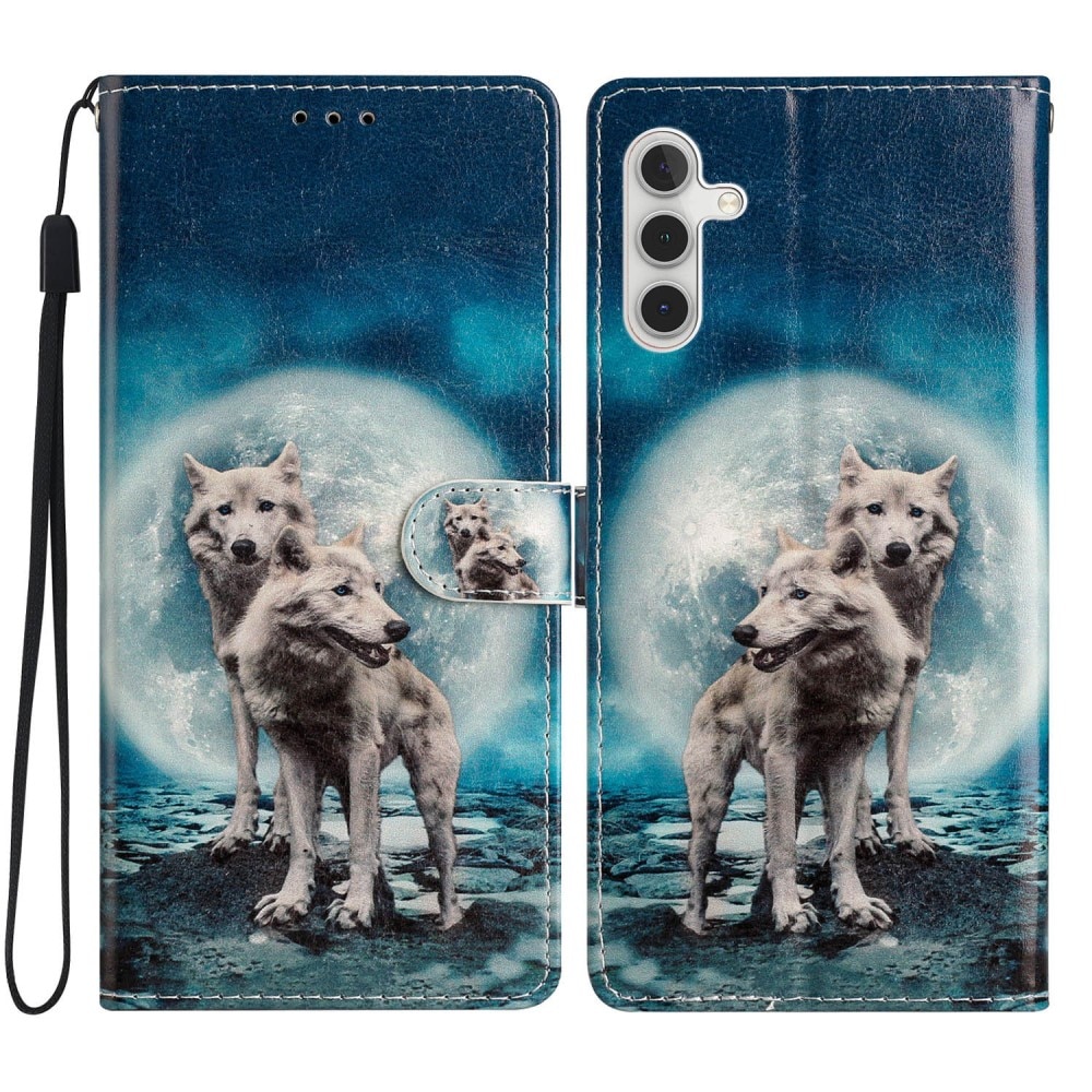 Cover portafoglio Samsung Galaxy A55 lupi