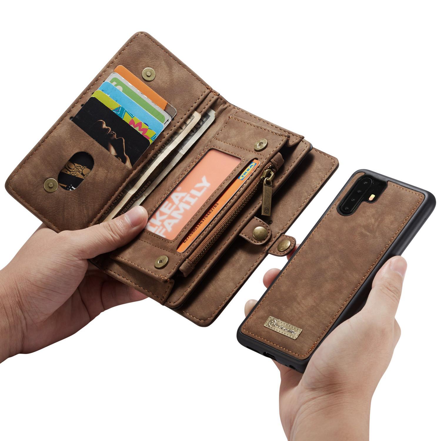 Cover portafoglio Multi-Slot Huawei P30 Pro Marrone