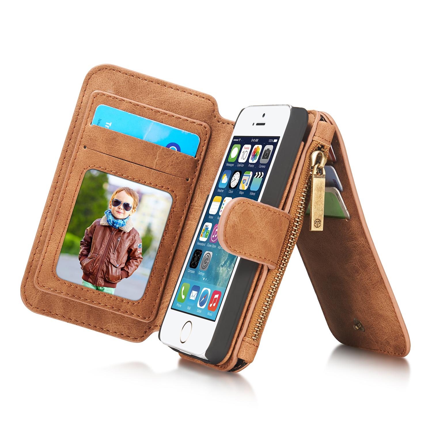 Cover portafoglio Multi-Slot Apple iPhone 5/5S/SE Marrone