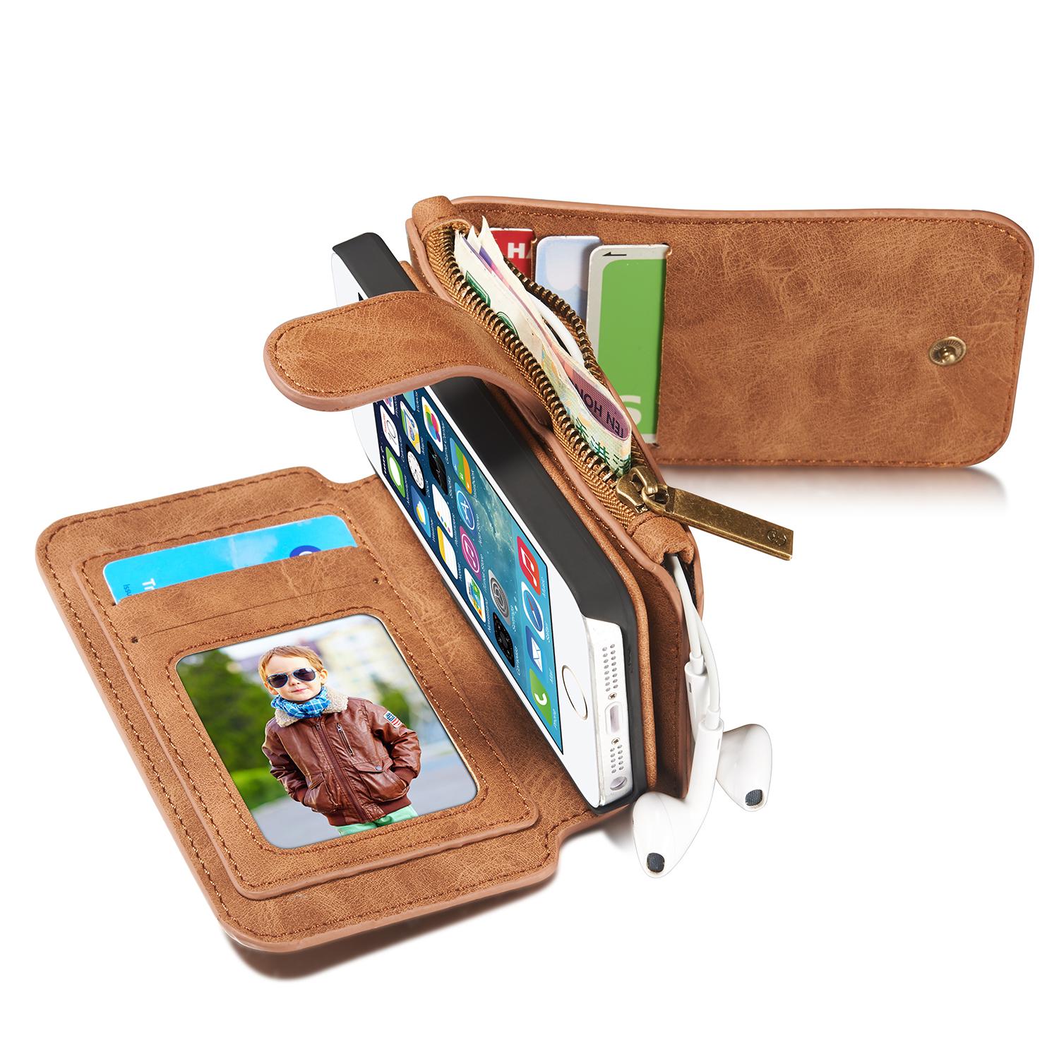 Cover portafoglio Multi-Slot Apple iPhone 5/5S/SE Marrone