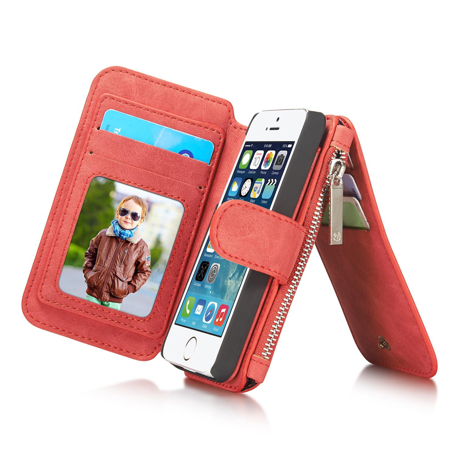 Cover portafoglio Multi-Slot Apple iPhone 5/5S/SE Rosso