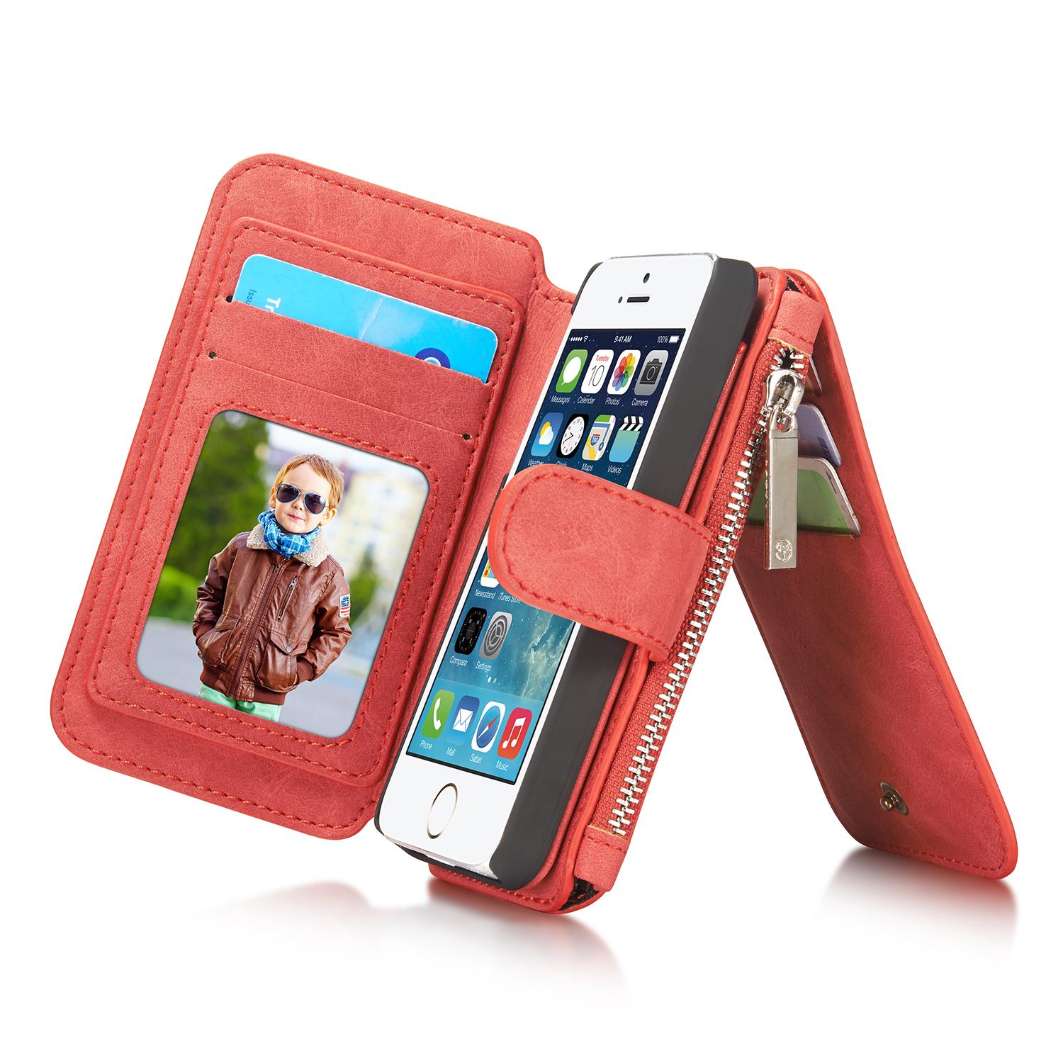 Cover portafoglio Multi-Slot iPhone 5/5S/SE Rosso