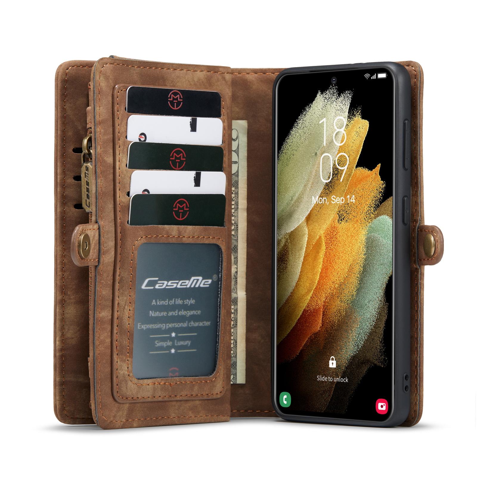 Cover portafoglio Multi-Slot Samsung Galaxy S21 Marrone