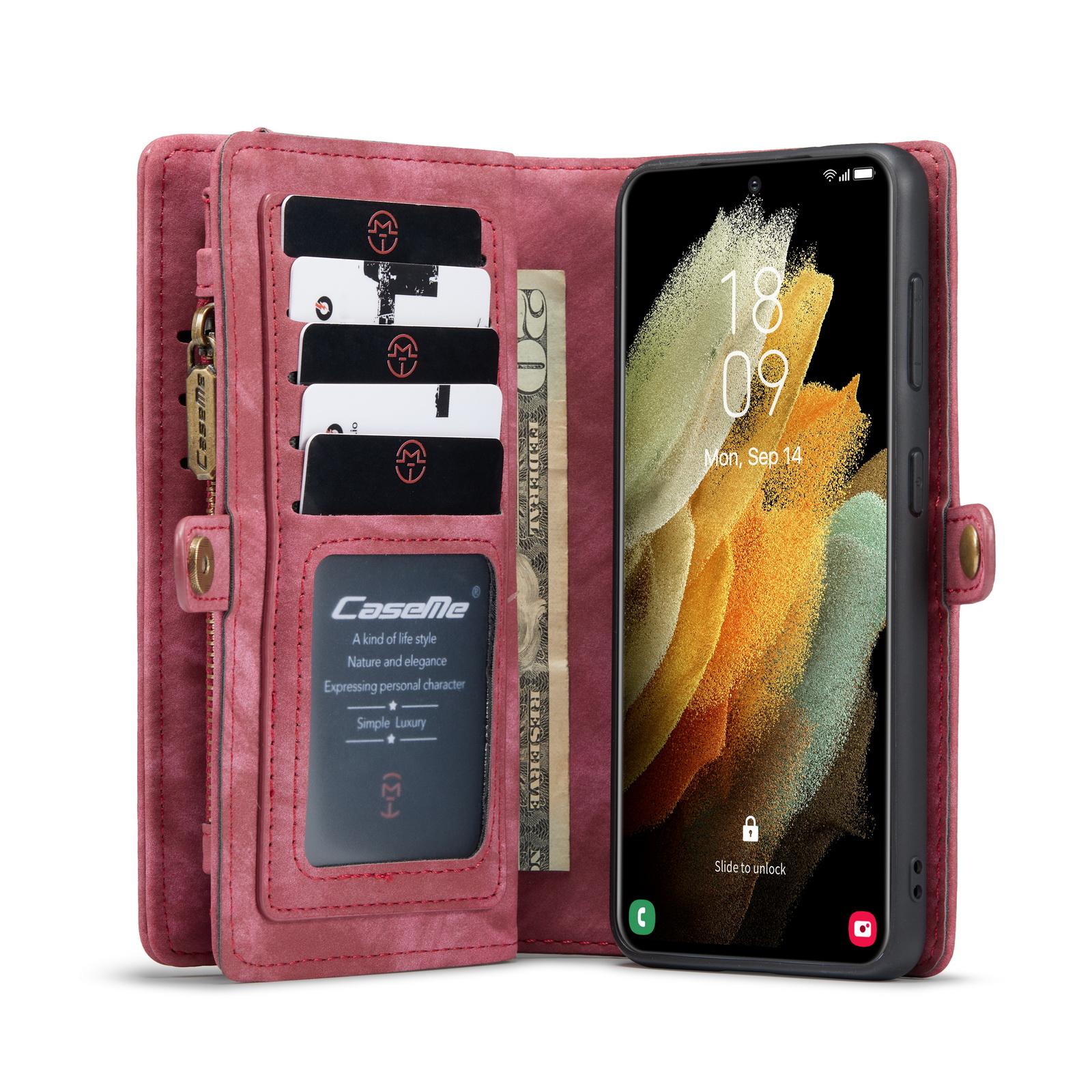 Cover portafoglio Multi-Slot Samsung Galaxy S21 Rosso