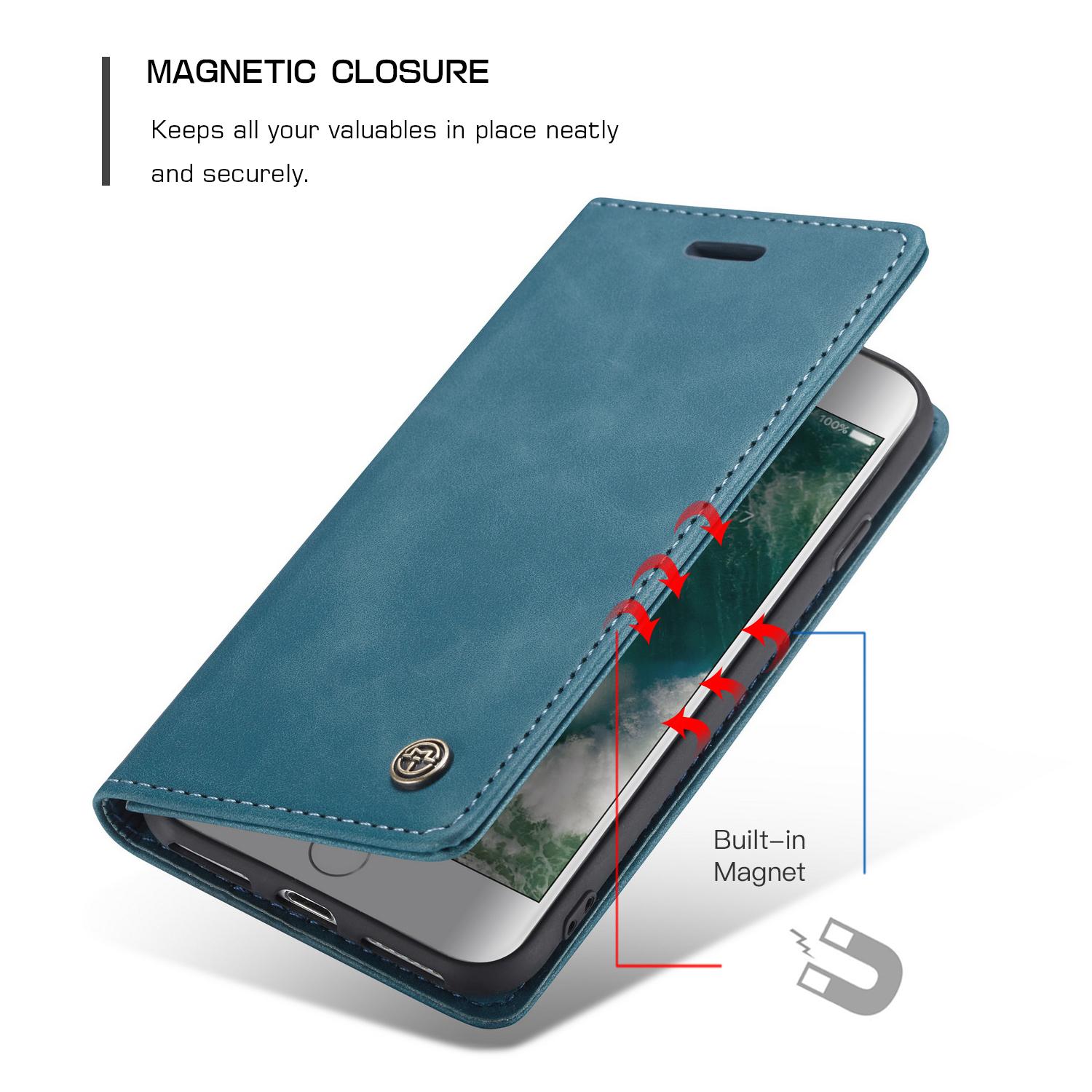 Custodie a portafoglio sottili iPhone SE (2022) blu
