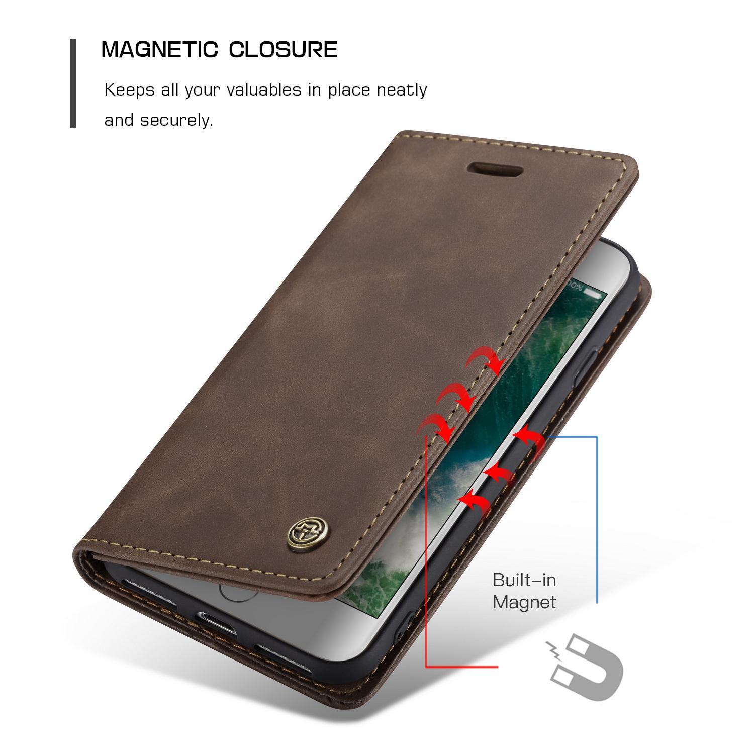 Custodie a portafoglio sottili iPhone SE (2022) marrone