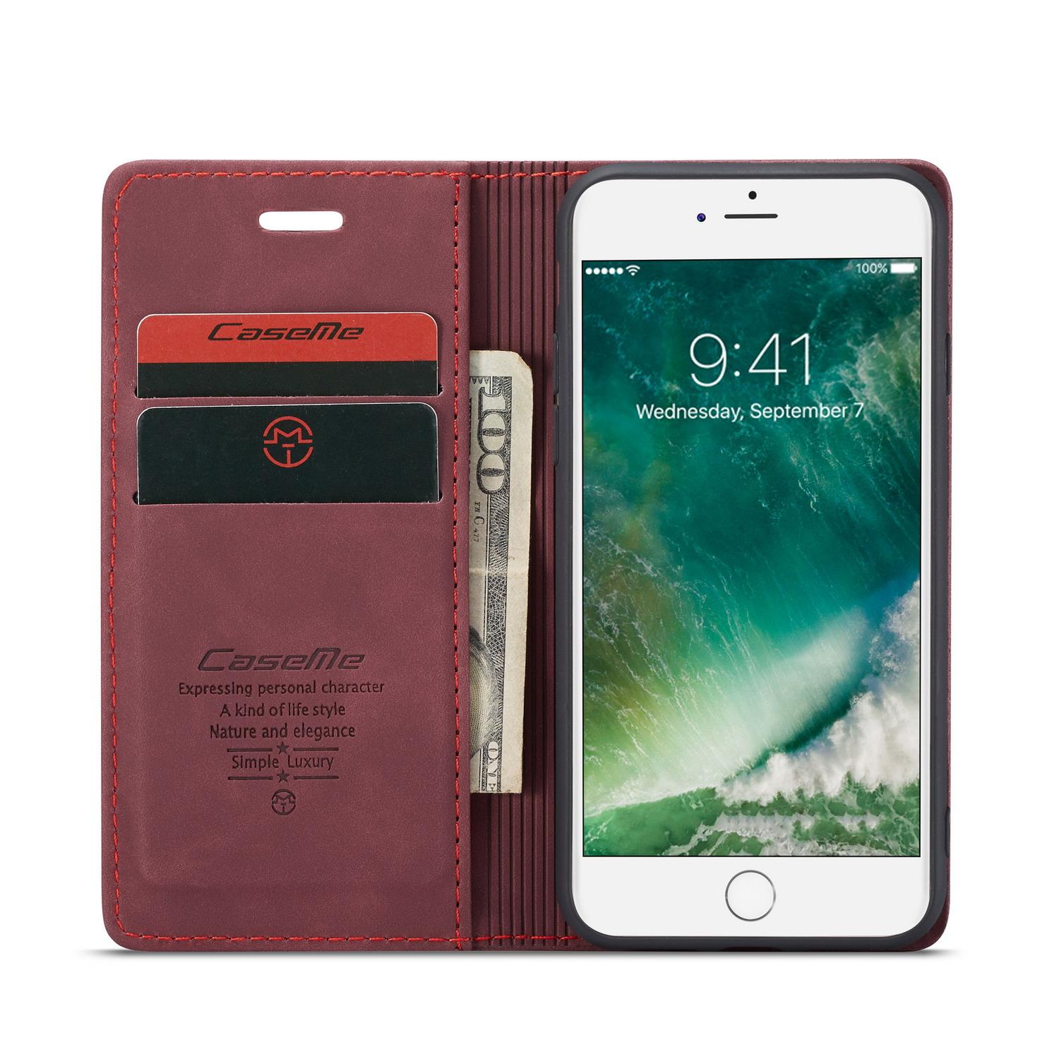 Custodie a portafoglio sottili iPhone SE (2022) rosso