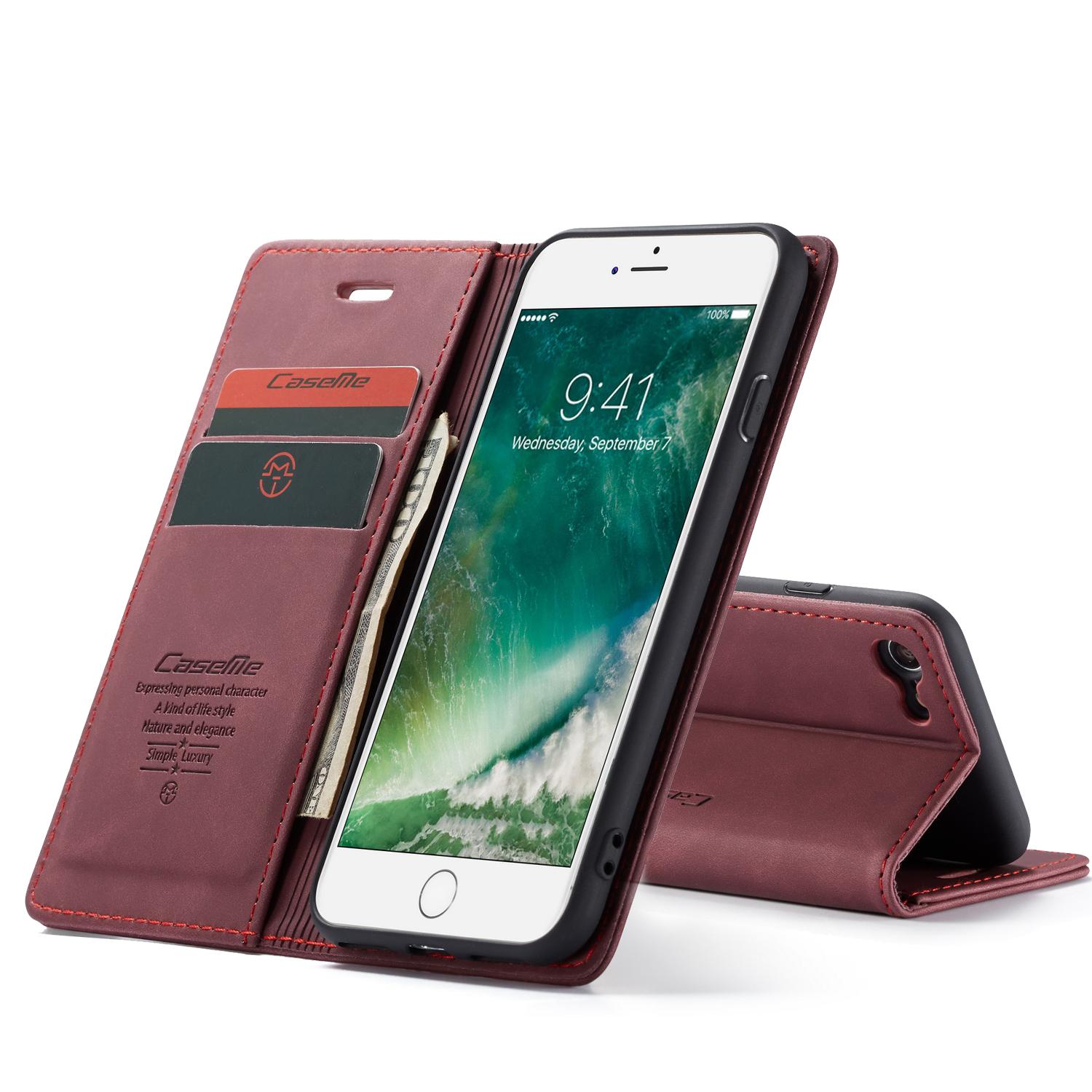Custodie a portafoglio sottili iPhone SE (2022) rosso