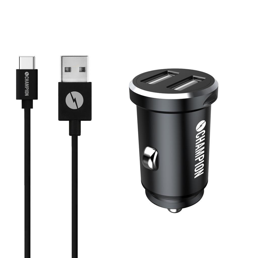 Carica e sincronizza doppia USB-C Auto Doppia Nero