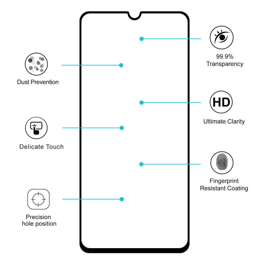 Full Glue Tempered Glass Samsung Galaxy A70 Nero