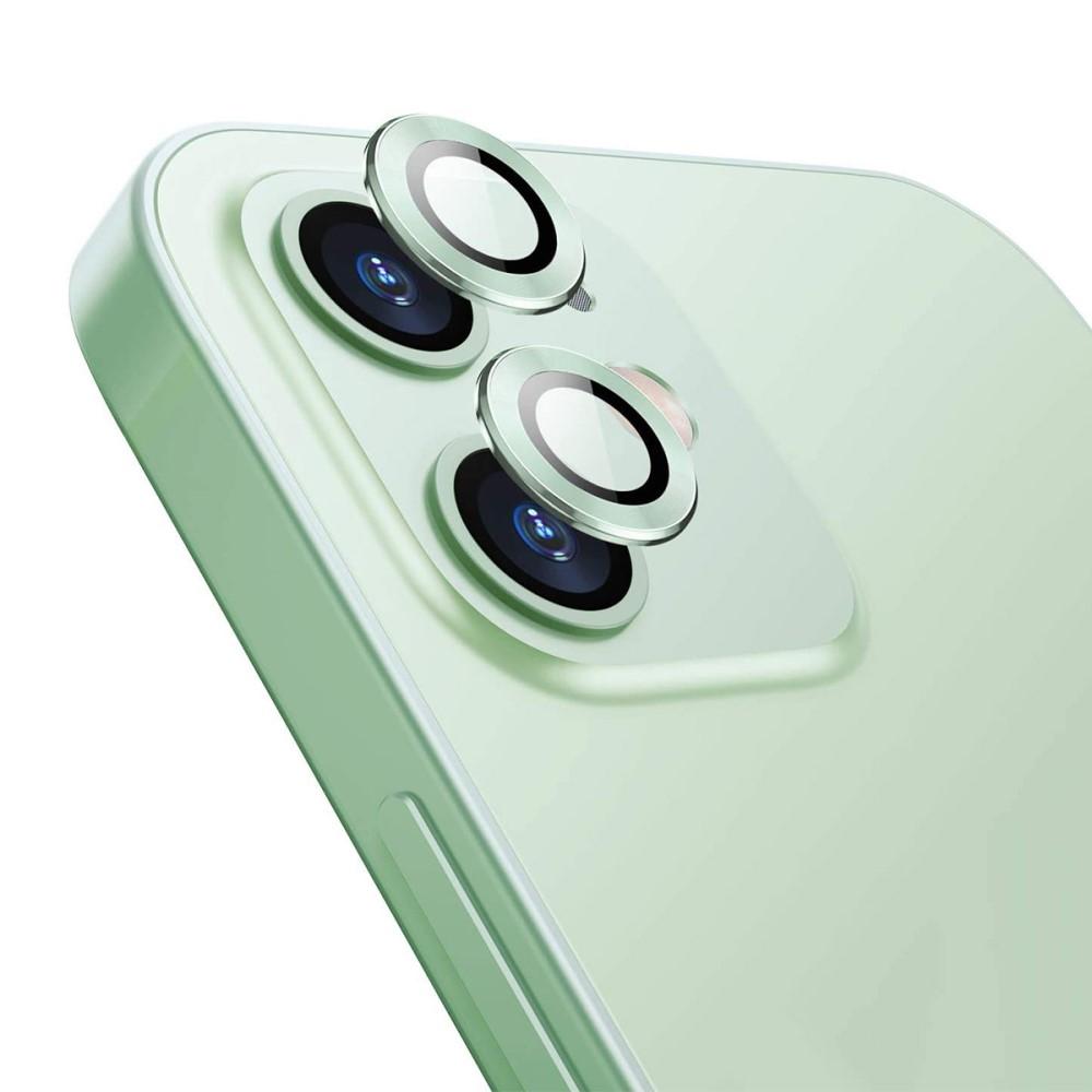 Proteggilente in vetro temperato alluminio iPhone 12/12 Mini Verde