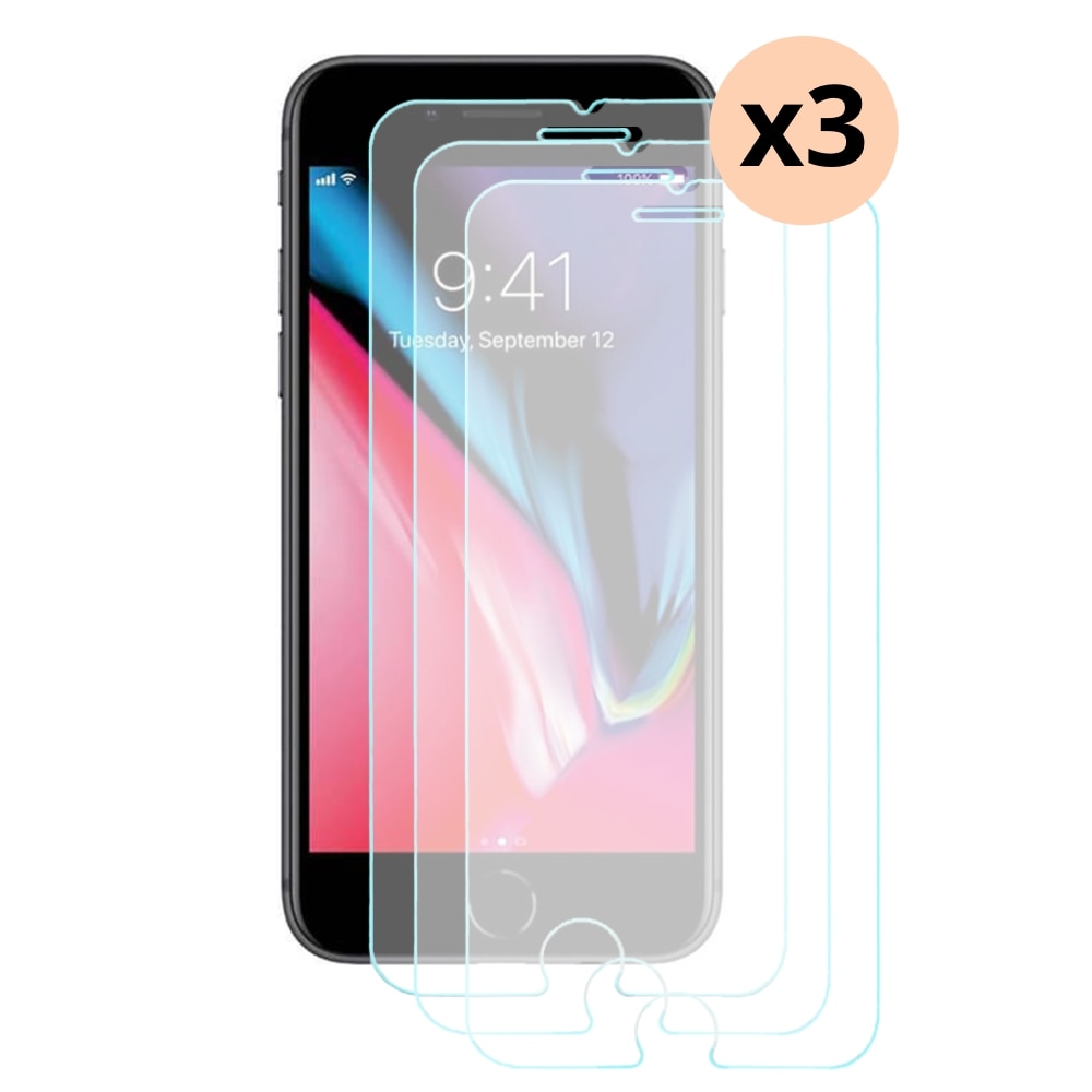 Kit per iPhone 8 3 pezzi Proteggischermo in vetro temperato 0.3mm