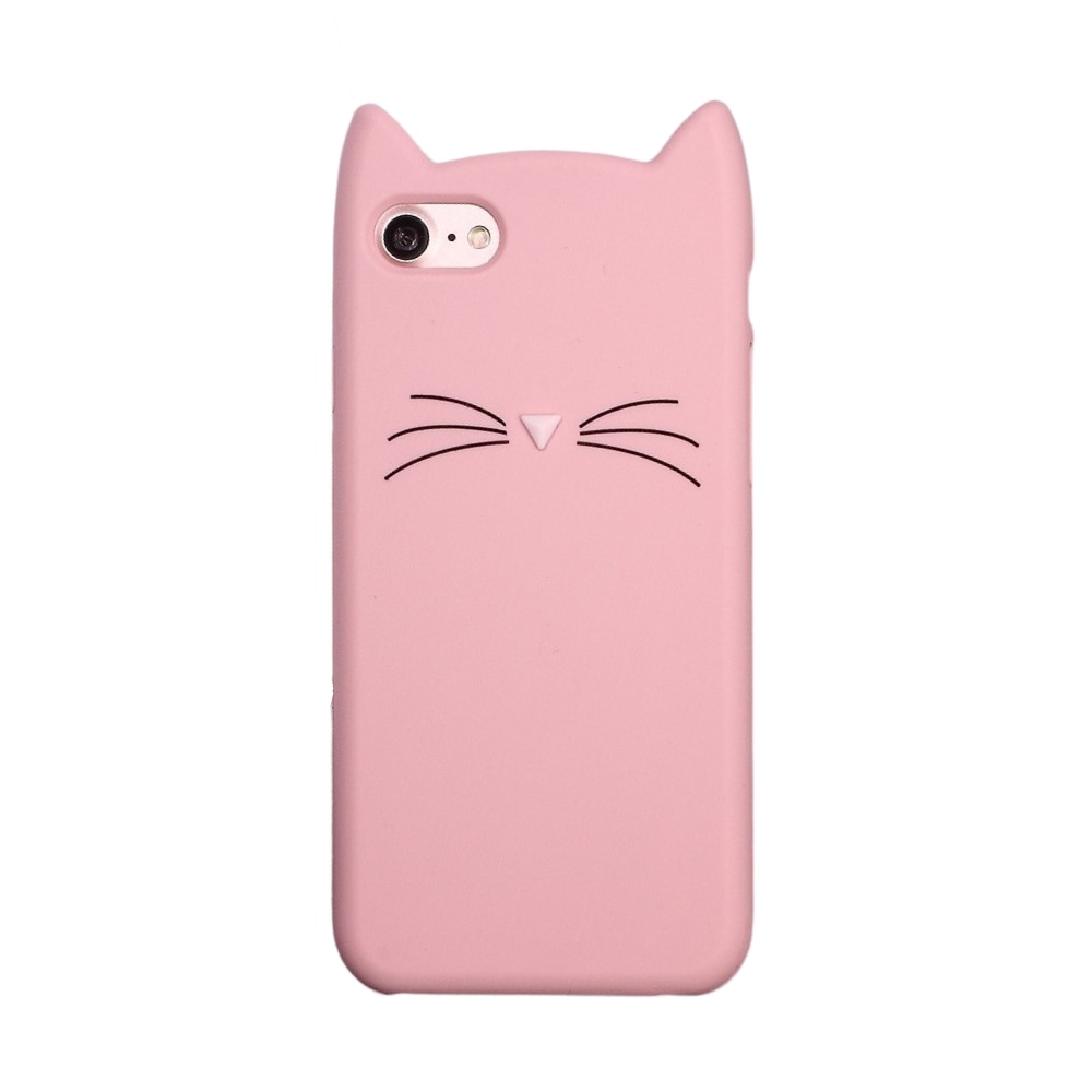 Cover in silicone Gatto iPhone SE (2022) rosa