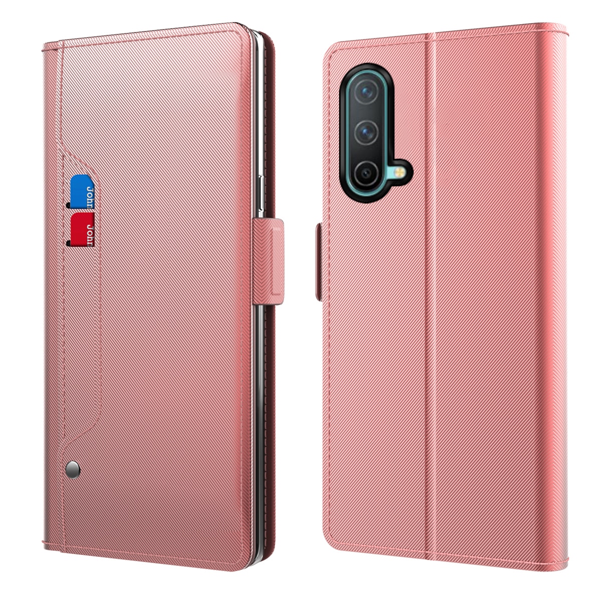 Custodia a portafoglio Specchio OnePlus Nord CE 5G Pink Gold