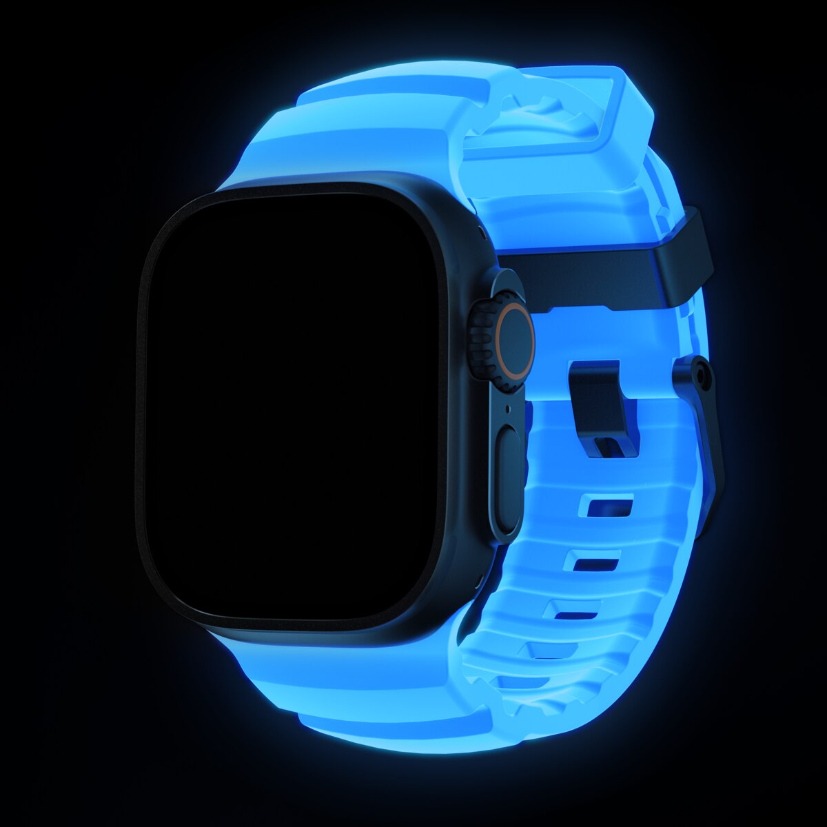 Rocky Point Band Apple Watch Series 1-3 42mm Icy Blue Glow (Black Hardware) - Limited edition