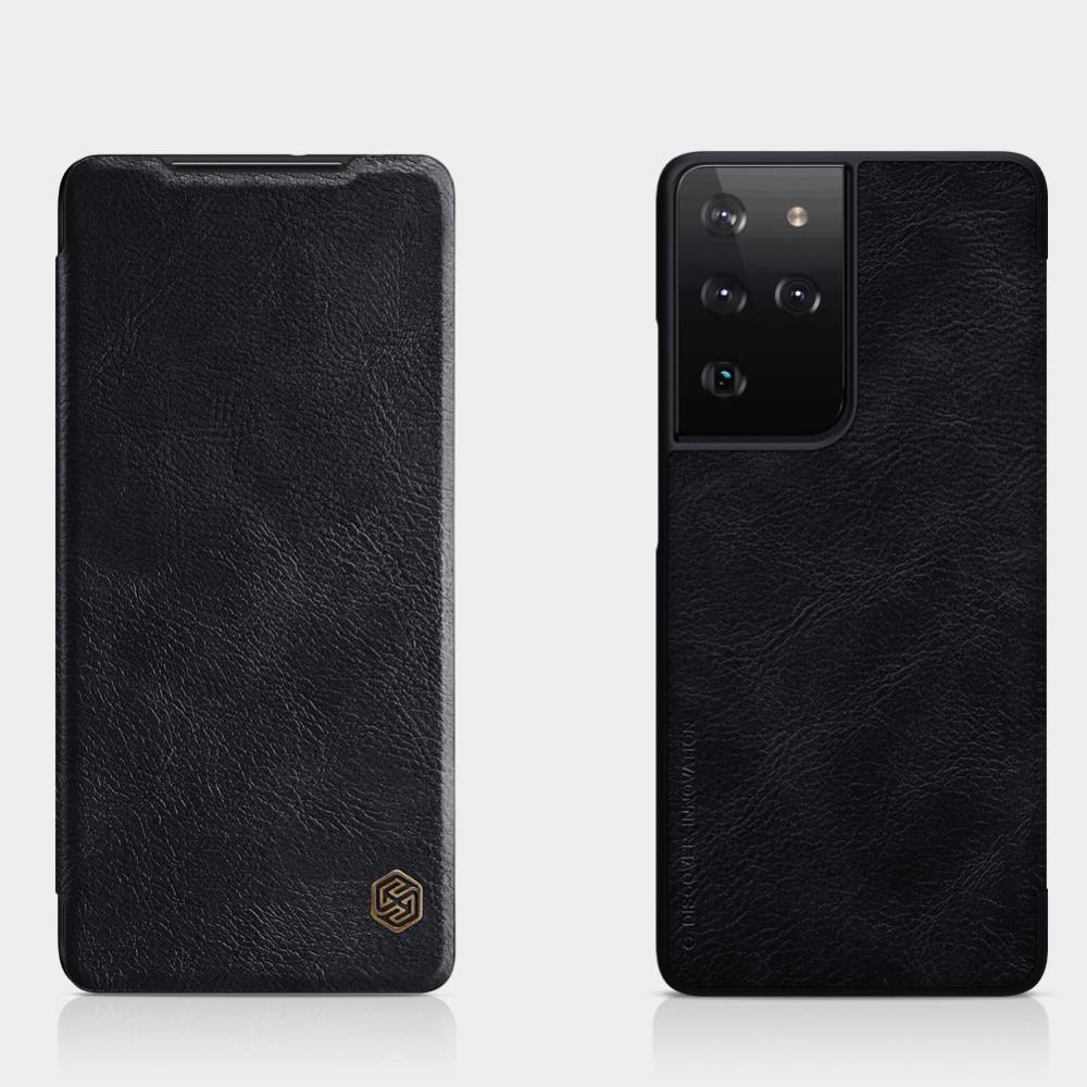 Qin Series Custodia in pelle Samsung Galaxy S21 Ultra Nero