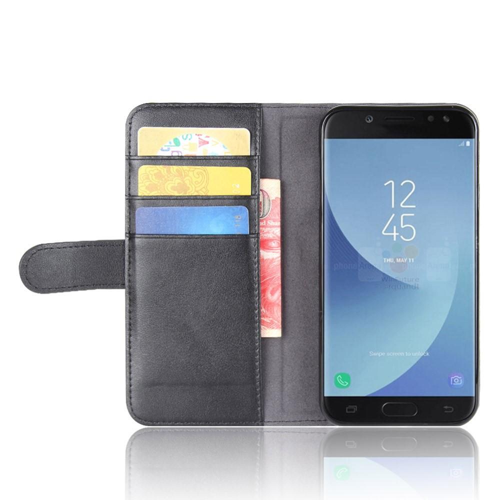 Custodia a portafoglio in vera pelle Samsung Galaxy J5 2017, nero