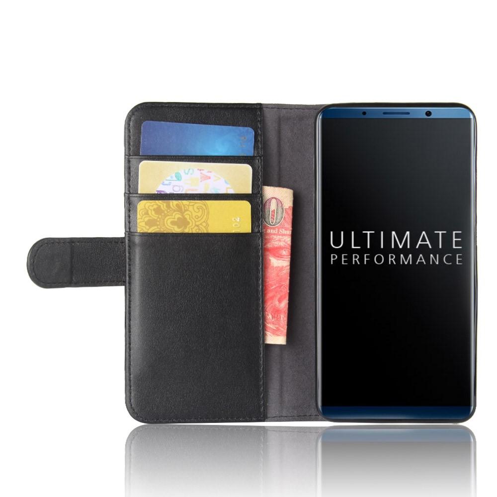 Custodia a portafoglio in vera pelle Huawei Mate 10 Pro, nero