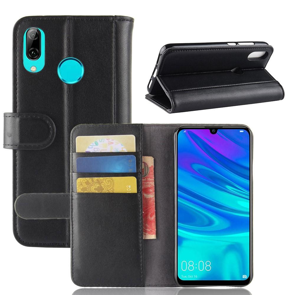 Custodia a portafoglio in vera pelle Huawei P30 Lite, nero