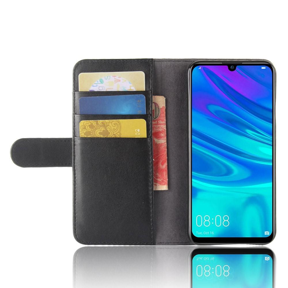 Custodia a portafoglio in vera pelle Huawei P30 Lite, nero