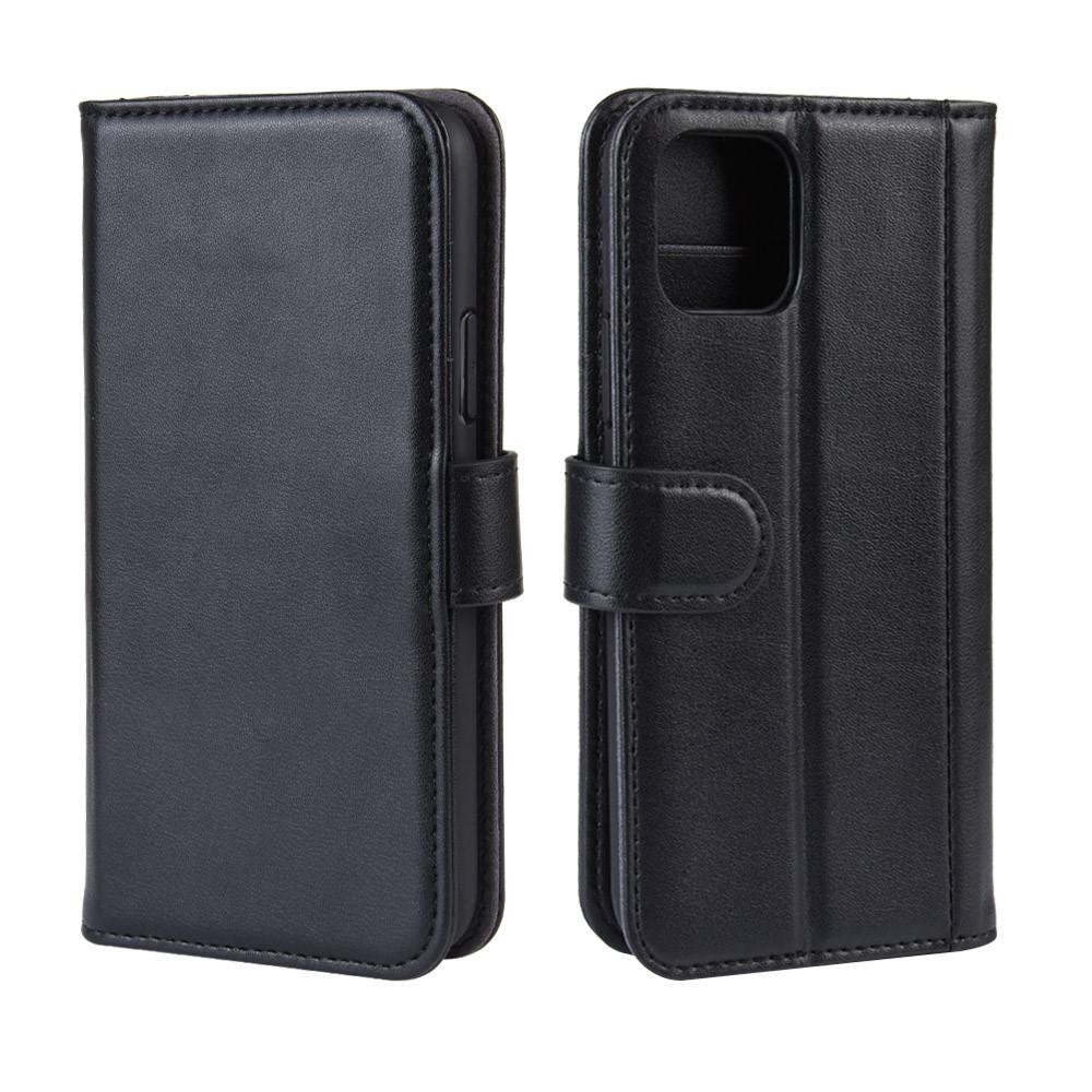 Custodia a portafoglio in vera pelle iPhone 11 Pro Max, nero