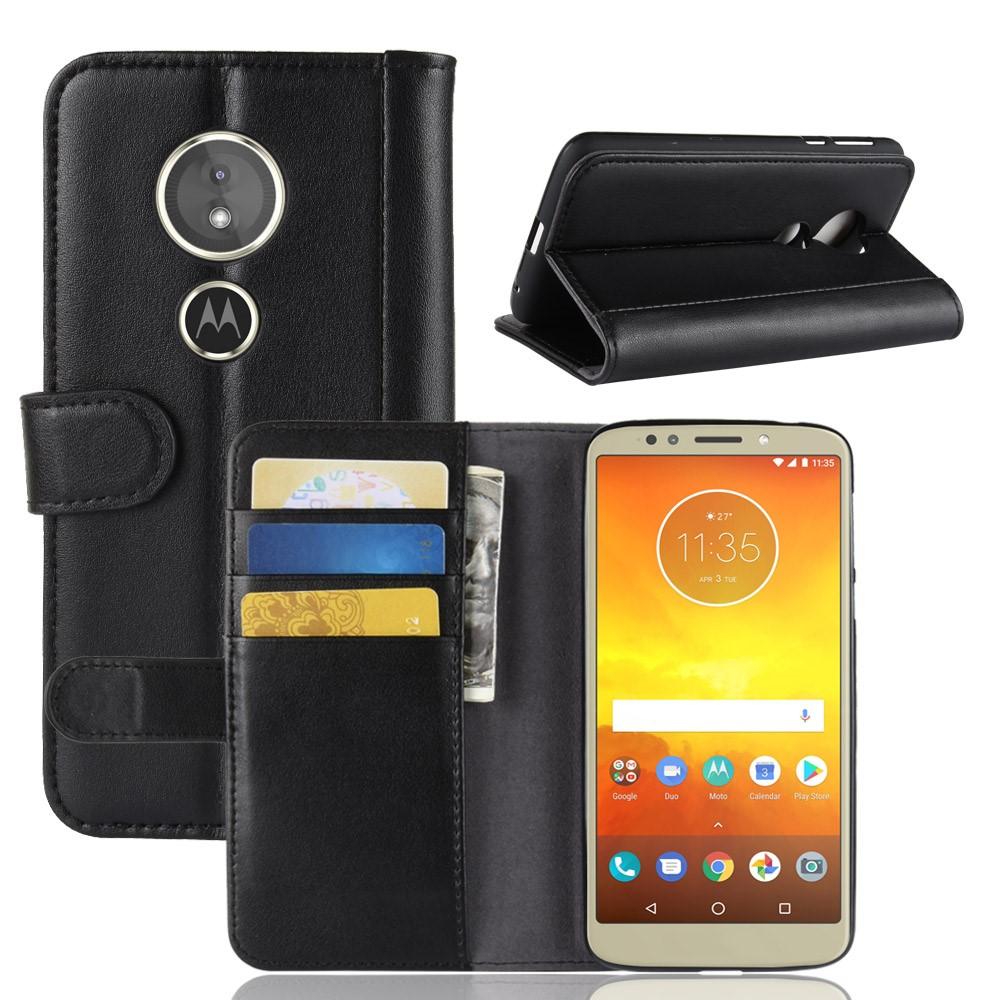 Custodia a portafoglio in vera pelle Motorola Moto E5/G6, nero