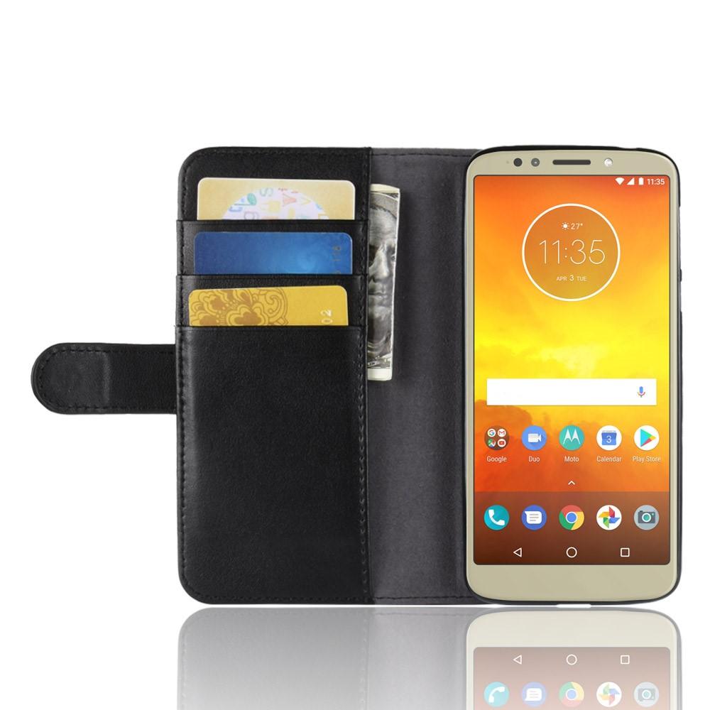 Custodia a portafoglio in vera pelle Motorola Moto E5/G6, nero