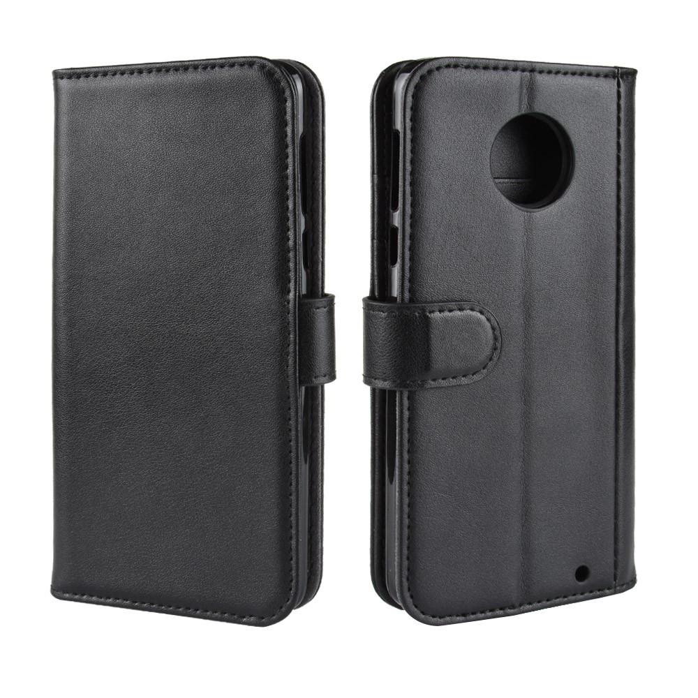 Custodia a portafoglio in vera pelle Motorola Moto G6 Plus, nero