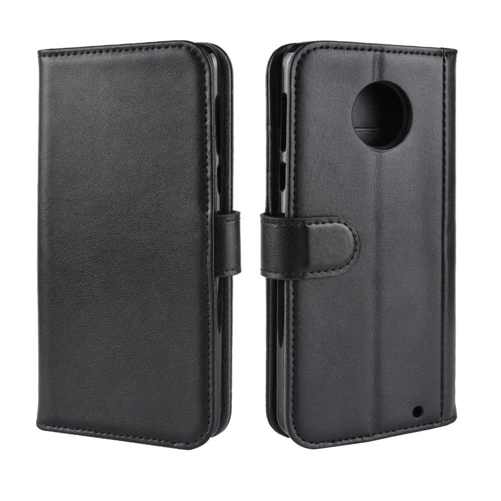 Custodia a portafoglio in vera pelle Motorola Moto G6 Plus, Nero
