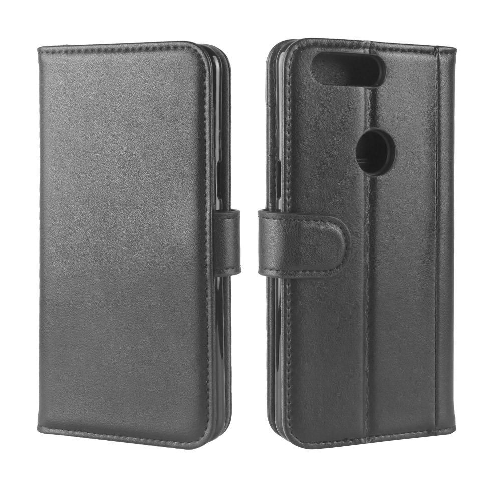 Custodia a portafoglio in vera pelle  OnePlus 5T, Nero