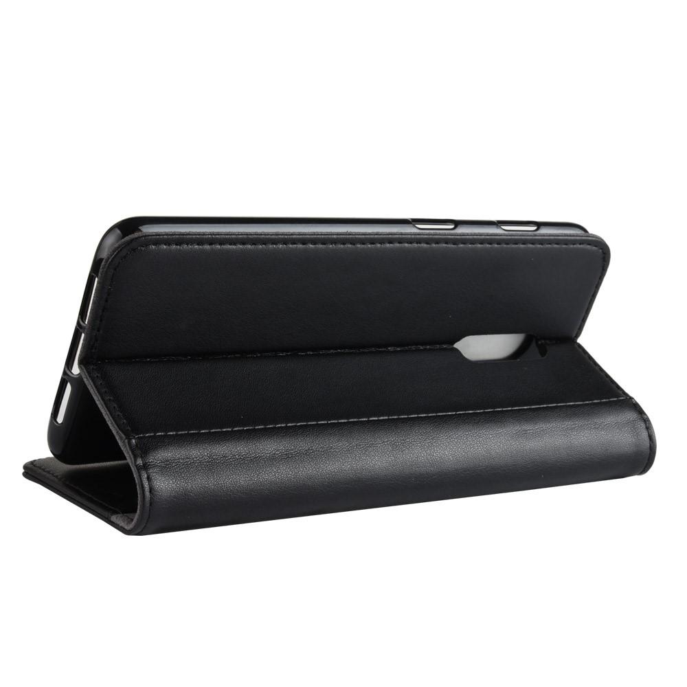 Custodia a portafoglio in vera pelle  OnePlus 6T, Nero