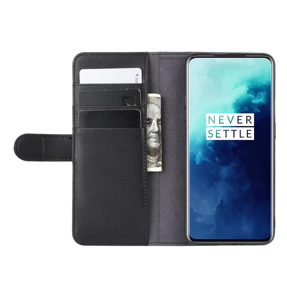 Custodia a portafoglio in vera pelle OnePlus 7T Pro, nero