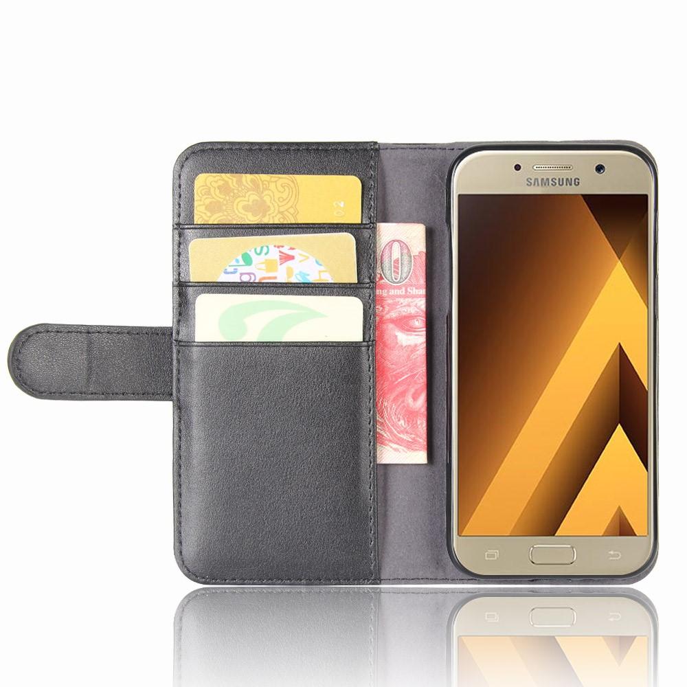 Custodia a portafoglio in vera pelle Samsung Galaxy A5 2017, nero