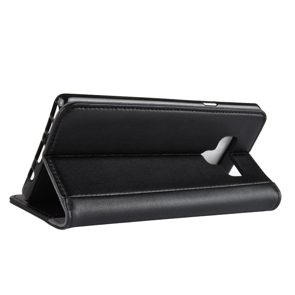 Custodia a portafoglio in vera pelle Samsung Galaxy Note 9, Nero