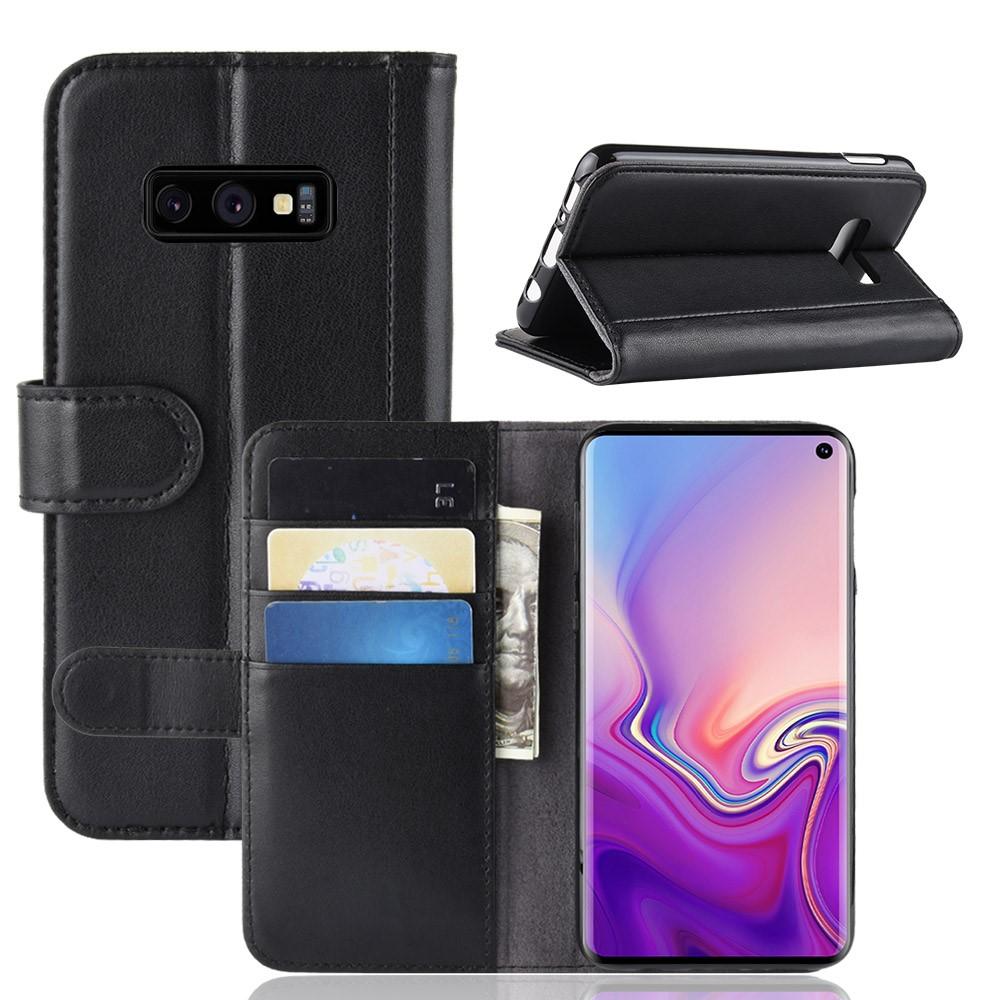 Custodia a portafoglio in vera pelle Samsung Galaxy S10e, nero