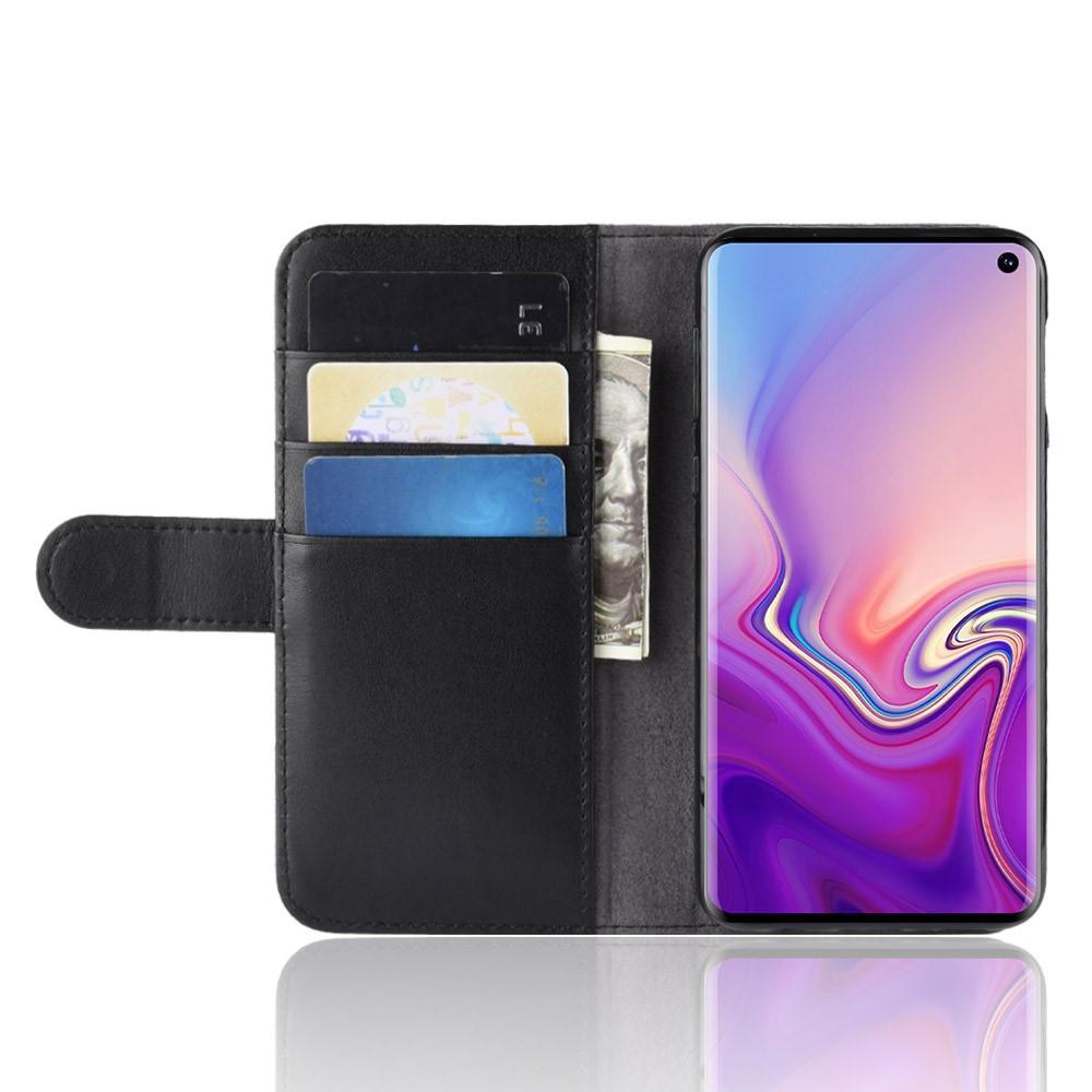 Custodia a portafoglio in vera pelle Samsung Galaxy S10e, nero