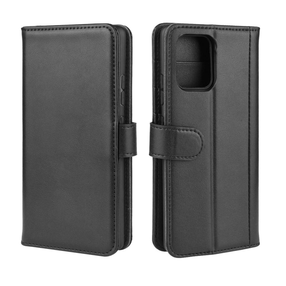 Custodia a portafoglio in vera pelle Samsung Galaxy S10 Lite, nero