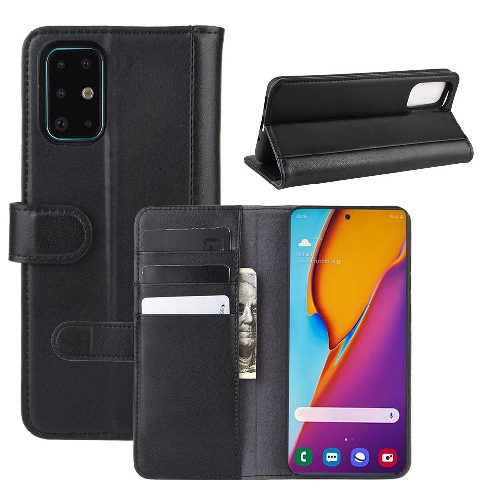 Custodia a portafoglio in vera pelle Samsung Galaxy S20 Plus, nero